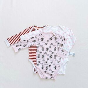 Uniqlo Toddler Long Sleeve Bodysuits Onesies 3-pcs Disney Cotton 12-18M 80cm